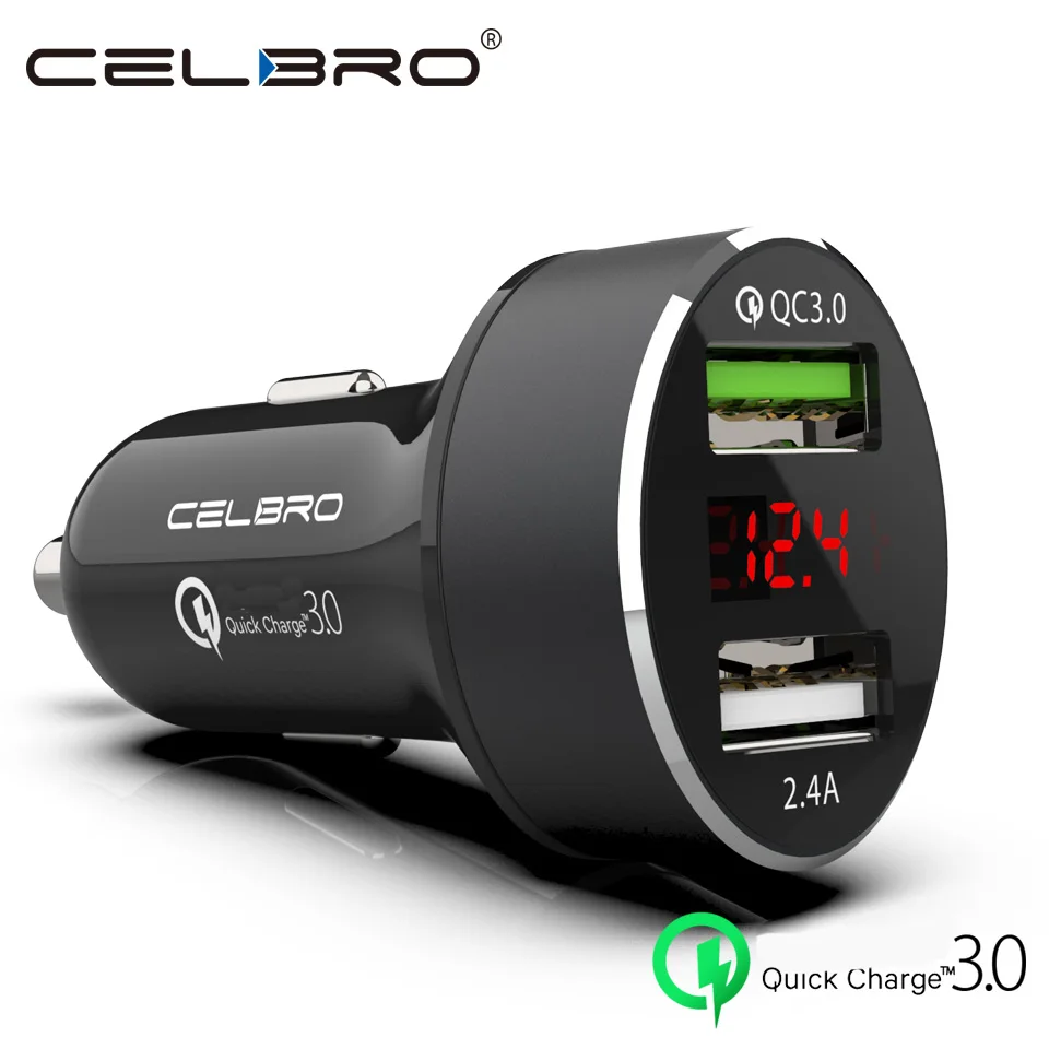 Двойное автомобильное зарядное устройство USB Quick Charge 3 0 Автомобильное быстрое для