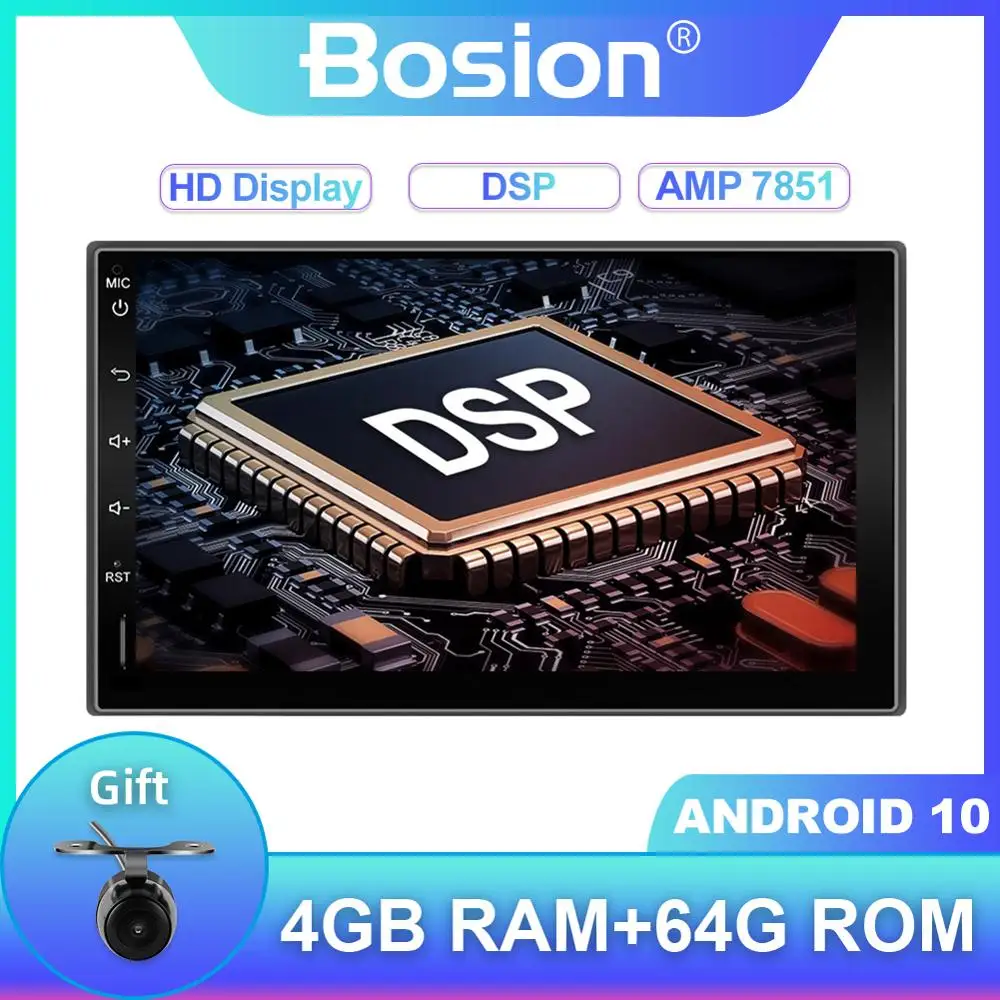 Автомобильный мультимедийный плеер Bosion PX6 1DIN android 10 DSP RAM 4G Универсальный с gps