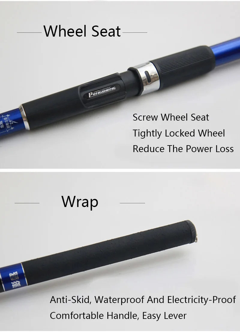 Three fish 2.4m 2.7m 3m 3.6m Telescopic Fishing Rod High Carbon Fiber Rock Fishing Rod Guide Ring Reinforcement Hard Sea Rod