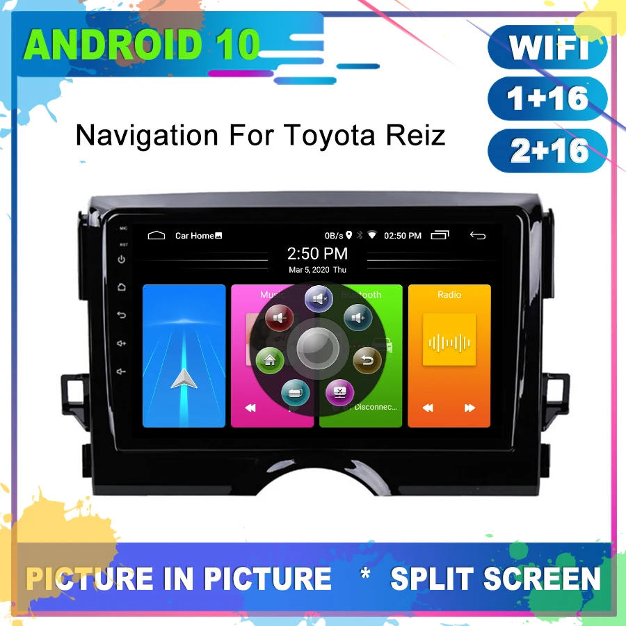 Супертонкая Автомагнитола 9 дюймов Android 10 0 Авторадио для Toyota Reiz 2013 2014 магнитола