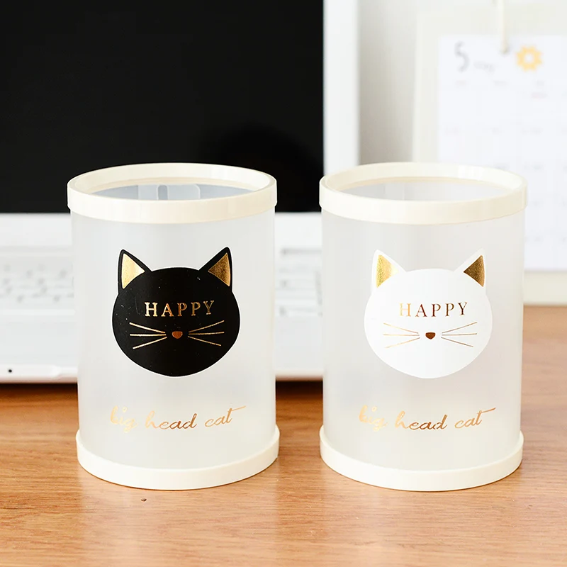 PP прозрачный Круглый DIY держатель для ручки Контейнер Чехол карандаша коробка