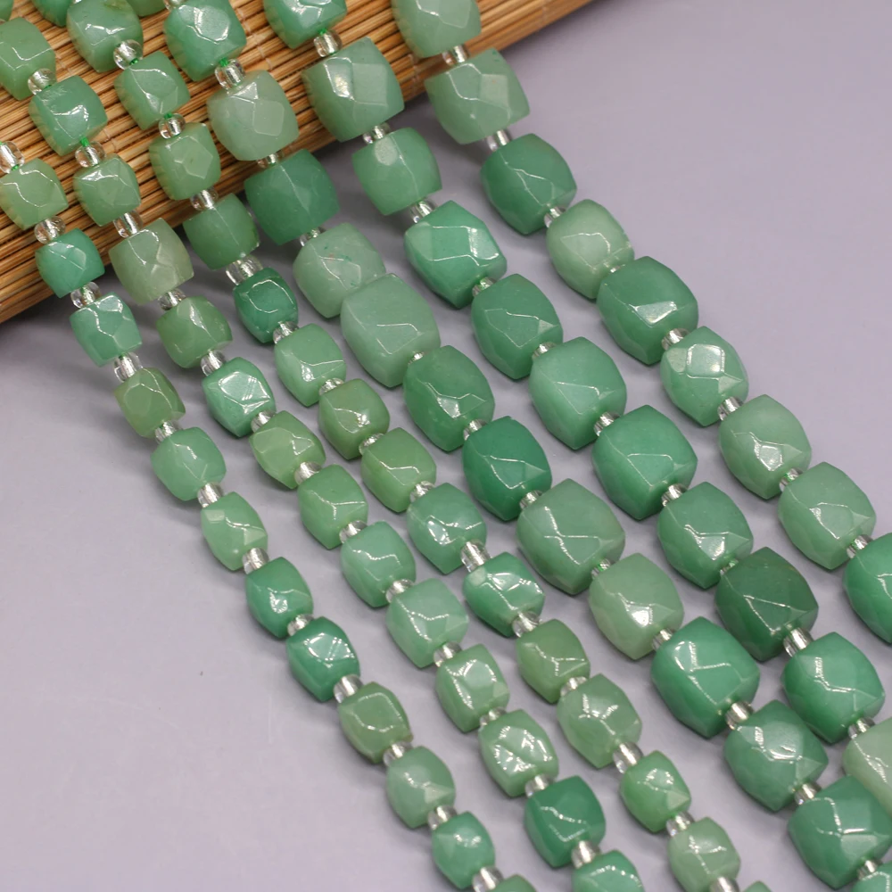 

Semi-Precious Stone Rectangular Beads Natural Green Aventurine For Jewelry Making Necklace Bracelet 9mm