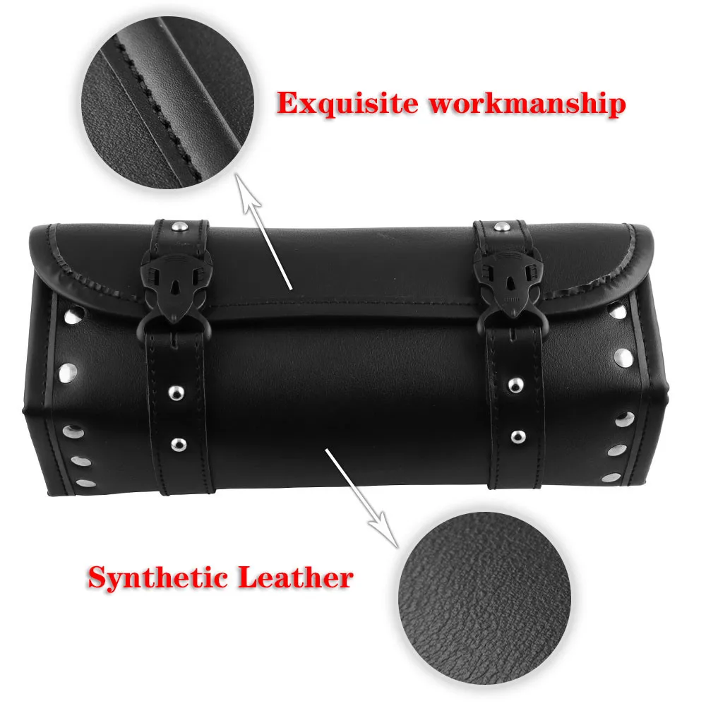 

Universal Leather Motorcycle Tool Bag Handlebar Saddlebag Side Roll Barrel Pouch Motorcycle Tool Bag Motorcycle Backpack