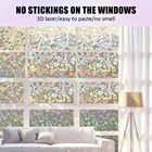 3D Радужная эффектная оконная пленка, виниловая самоклеящаяся пленка для Витражного Стекла, статическая конфиденциальность, липкая УФ-Защитная оконная наклейка для дома