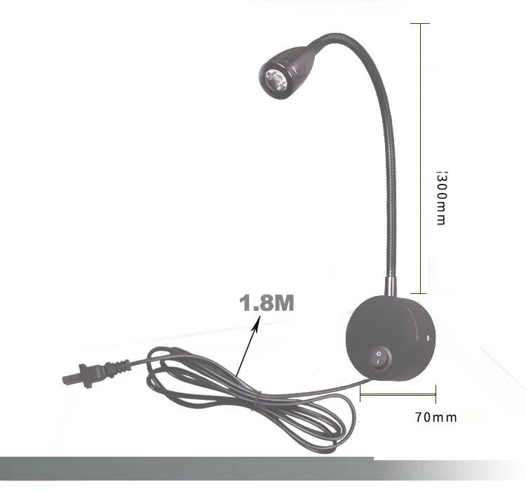 Настенные бра с зажимом лампа для спальни выключателем прикроватный светильник