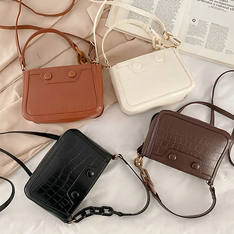 

Retro Chain Crossbody Female Bag Pu Leather Shoulder Bag Women's Tote Bag Handbags For 2020