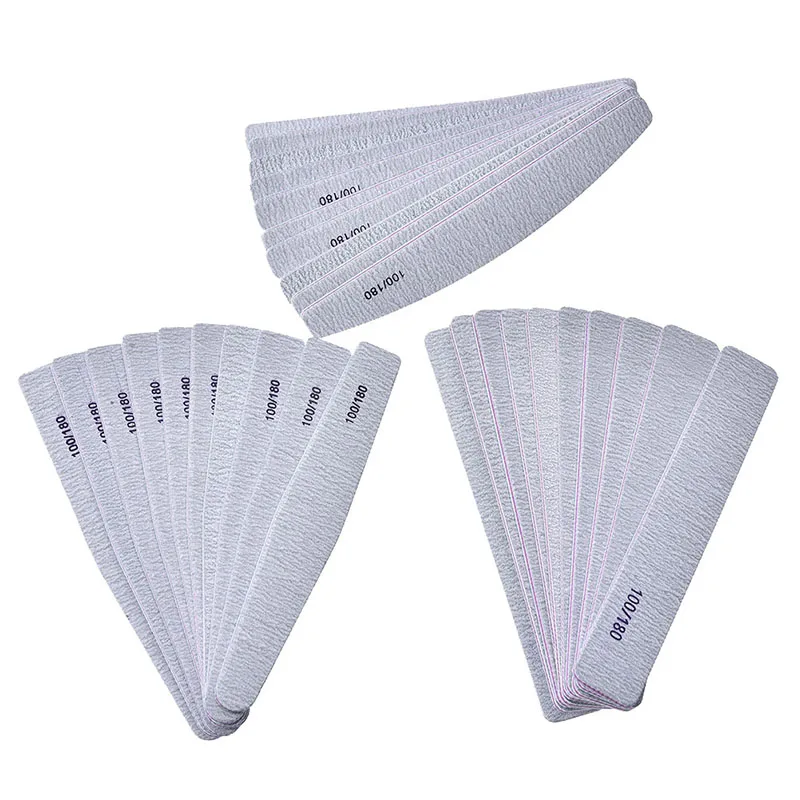 

100/180 Nail Care Tools Grey Boat Nail File sanding polishing Buffer Block UV Gel Nail Polisher Manicure Pedicure Tools