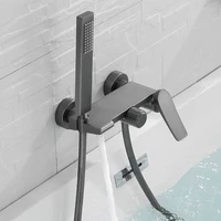 Bathroom Tub Faucet Single HandleCold and Hot Mixer Tap with Hand Shower Wall Mounted Bath Faucet Bathtub Faucet Water Mixer