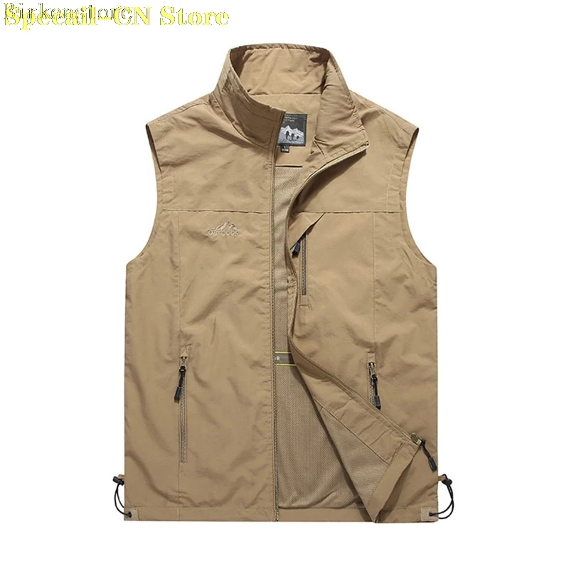 Жилет мужской нейлоновый Быстросохнущий Свободный дышащий жилет на молнии с