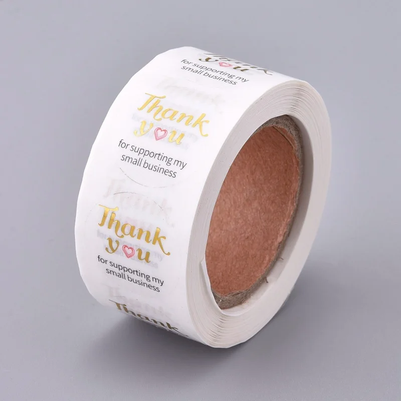 

Foil Sticker Thank You Love Small Business Scrapbooking Labels Stickers Paper Wedding Birthday Party Gift Card Box 500pcs/roll