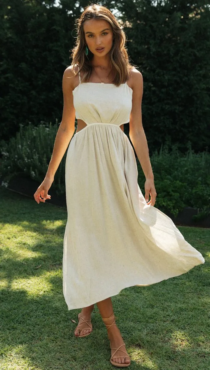 

Dresses for Women 2021 Beach dressTrade Spring and Summer Hot-Selling Women's Backless Lace-up Irregular Slit Dress