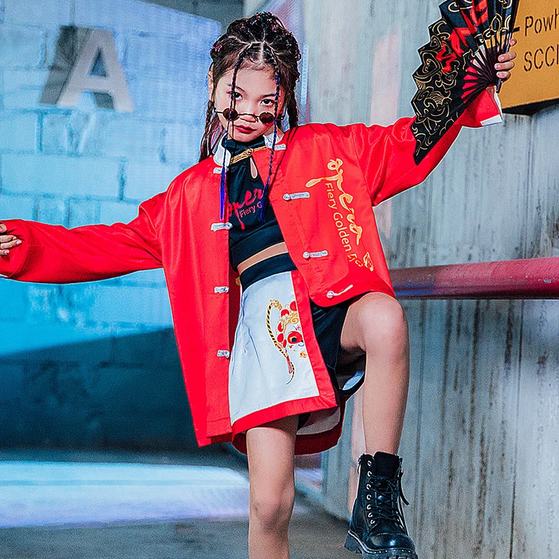 

Chinese Children'S Catwalk Show Costumes Girls Jazz Dance Suit Boys Street Dance Stage Clothing Festival Party Clothes