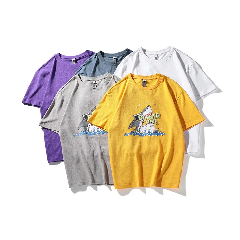 

Высококачественная Мужская футболка из 100% хлопка с круглым вырезом, Свободная Женская Повседневная трикотажная Мужская футболка, топы, фут...