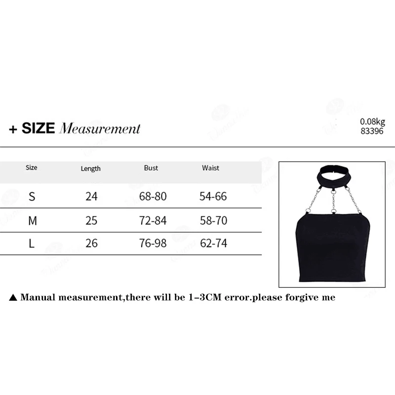 

[You're My Secret] Gothic Grunge Tank Top Metal Chain Halter Camisole Harajuku Off Shoulder Bodycon Crop Tops Female Corset Vest