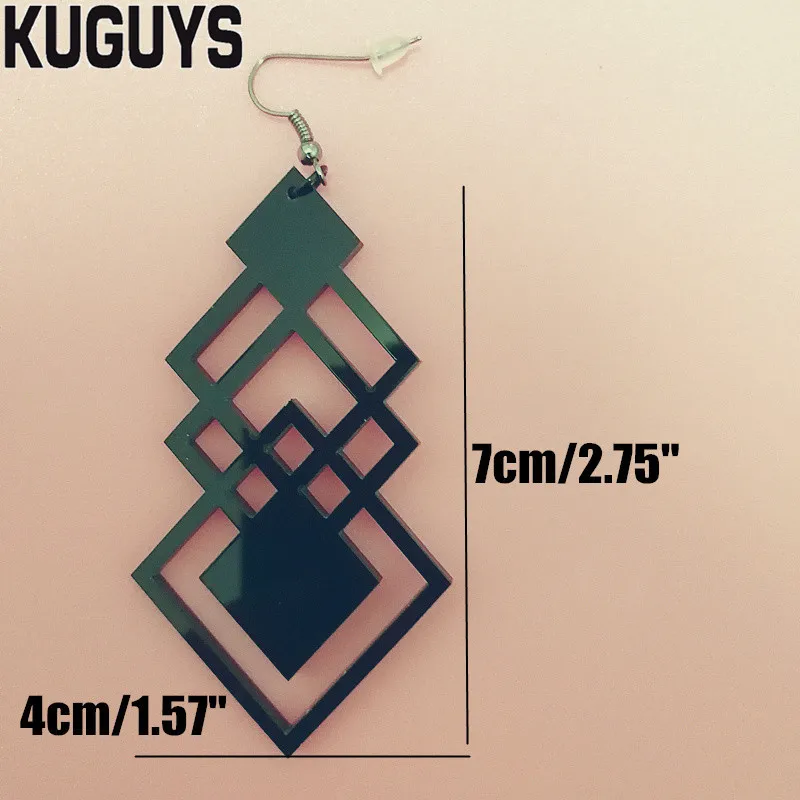 KUGUYS Трендовое ювелирное изделие черное геометрическое ожерелье для женщин