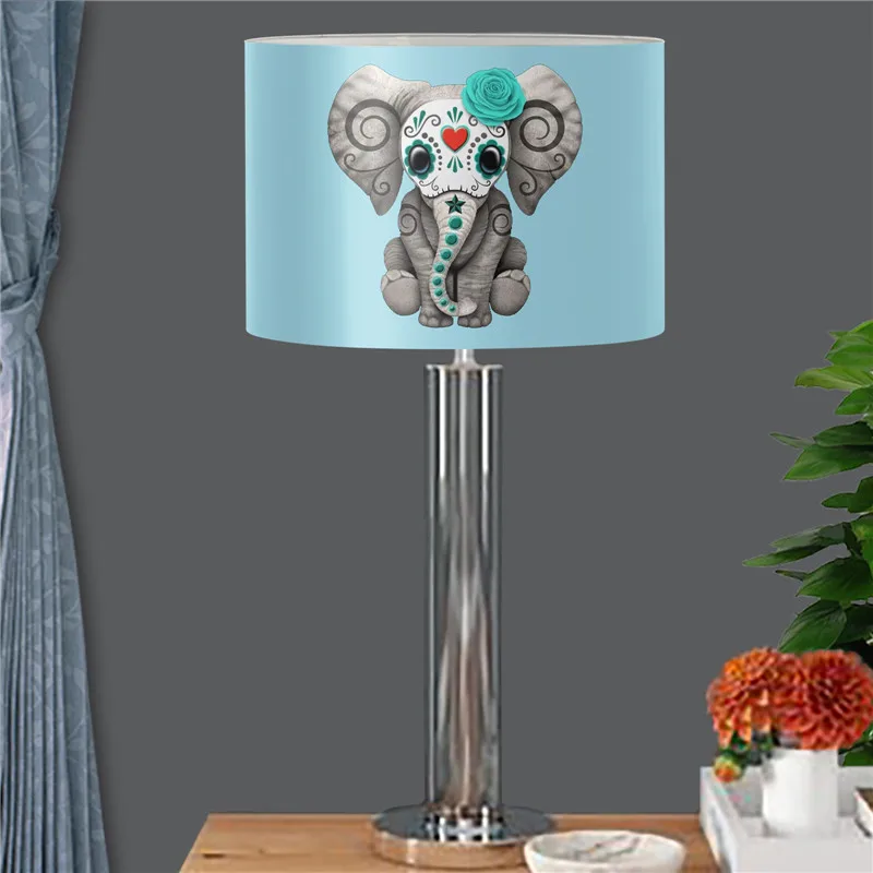 Круглый светильник с изображением черепа и слона для спальни гостиной офиса |