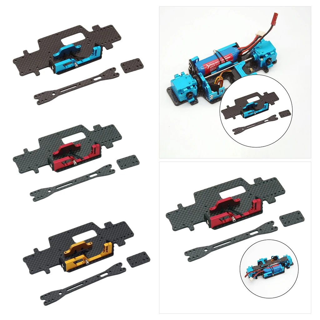 Placa de chasis de fibra de carbono RC con compartimento de bater&iacute;a, piezas de mejora aptas para WLtoys K989 RC, coche de carreras-5