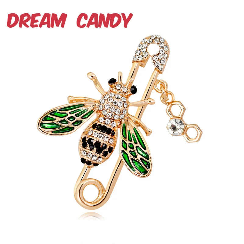 Dream Candy 2019 New Style Rhinestone Bee Brooches for Women Enamel Pins Sweater Accessories Creative Insect Jewelry Fashion | Украшения и