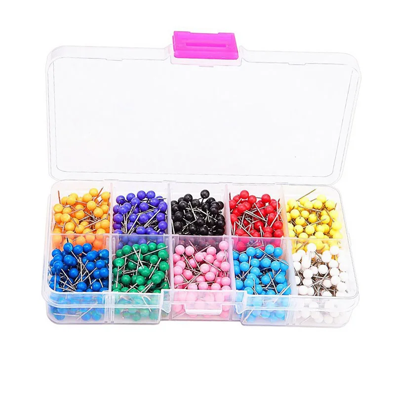 500 шт. разноцветные пластиковые булавки 10 цветов|Швейные инструменты и