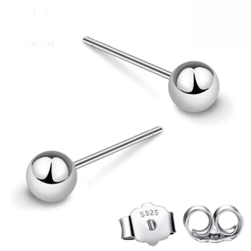 

S925 silver jewelry ball earrings for women 2020 luxury free shipping ear bone nail