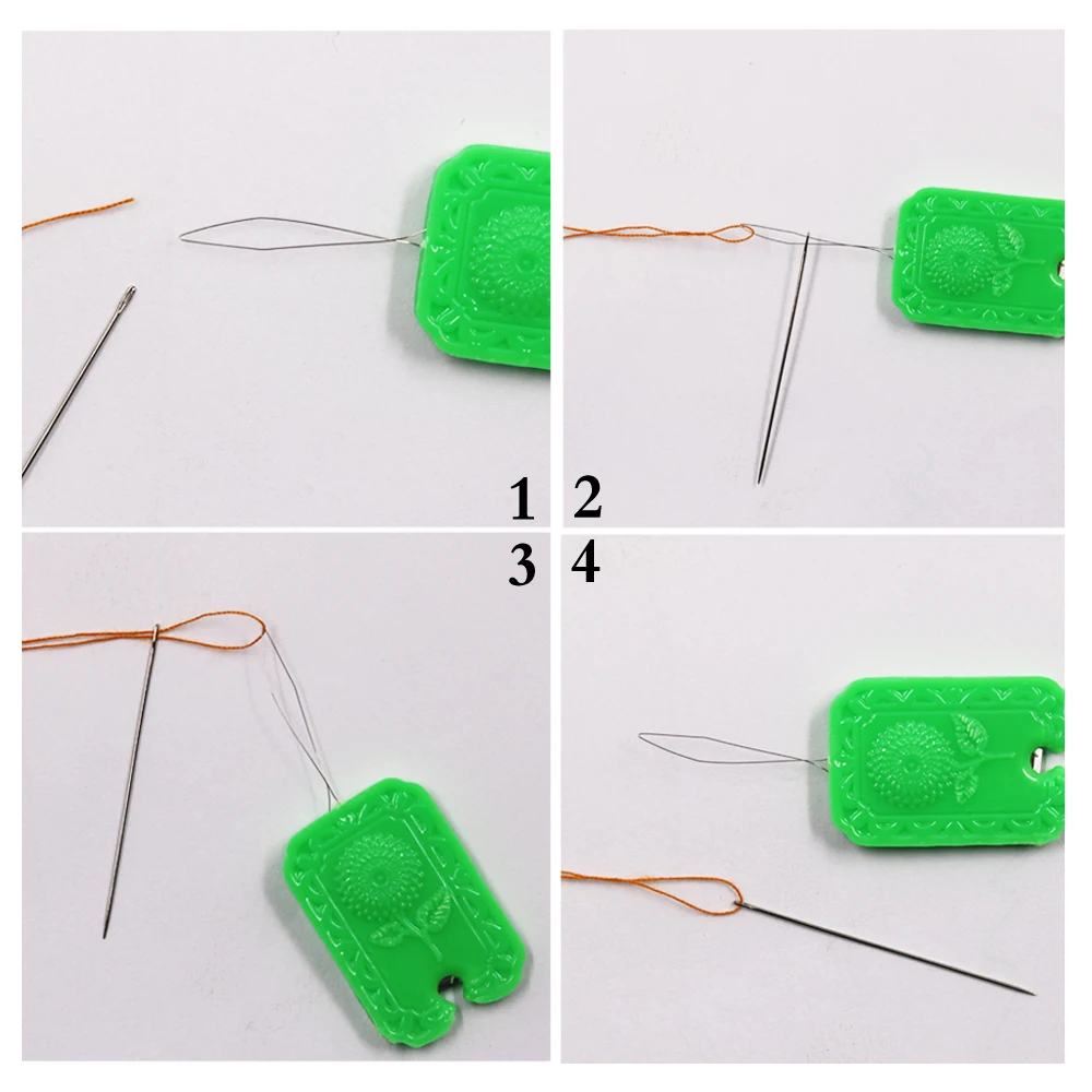 3 шт. пластиковая игла Threader для нитки ручного шитья вставка стежка с резцом резьбы