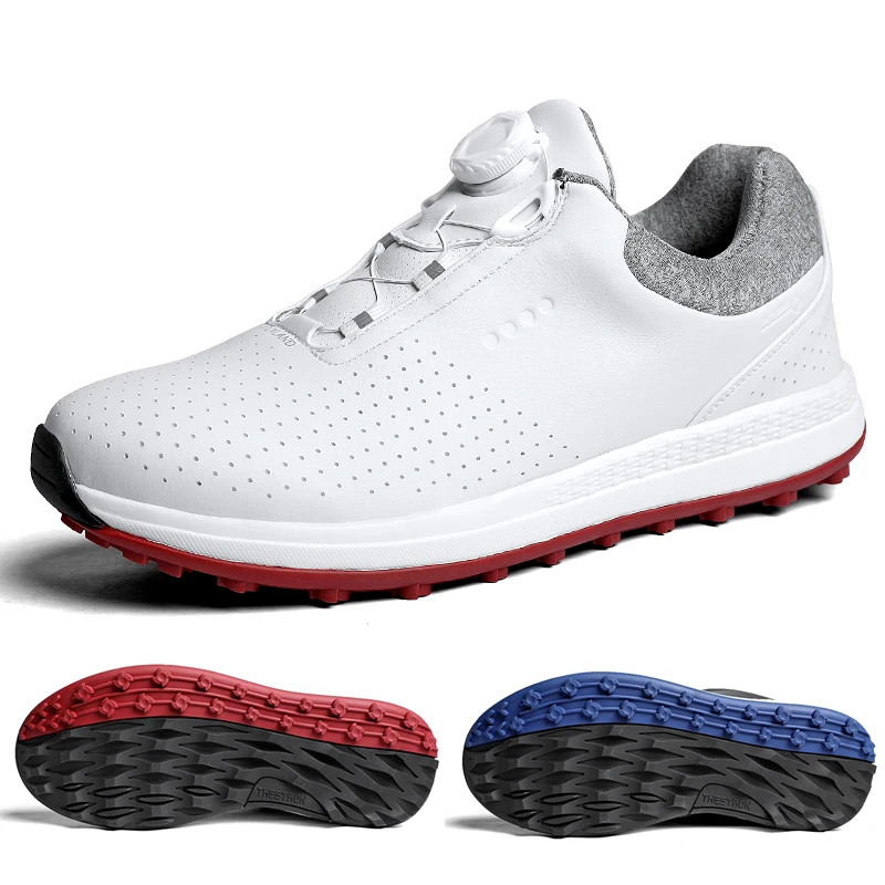 

Профессиональная Мужская обувь для гольфа из натуральной кожи, водонепроницаемая Нескользящая дышащая обувь для гольфа, размера плюс 39-47