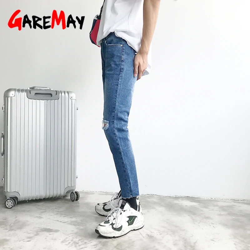 GareMay jeans woman ripped for women blue loose vintage female fashion new style womens pants casual | Женская одежда