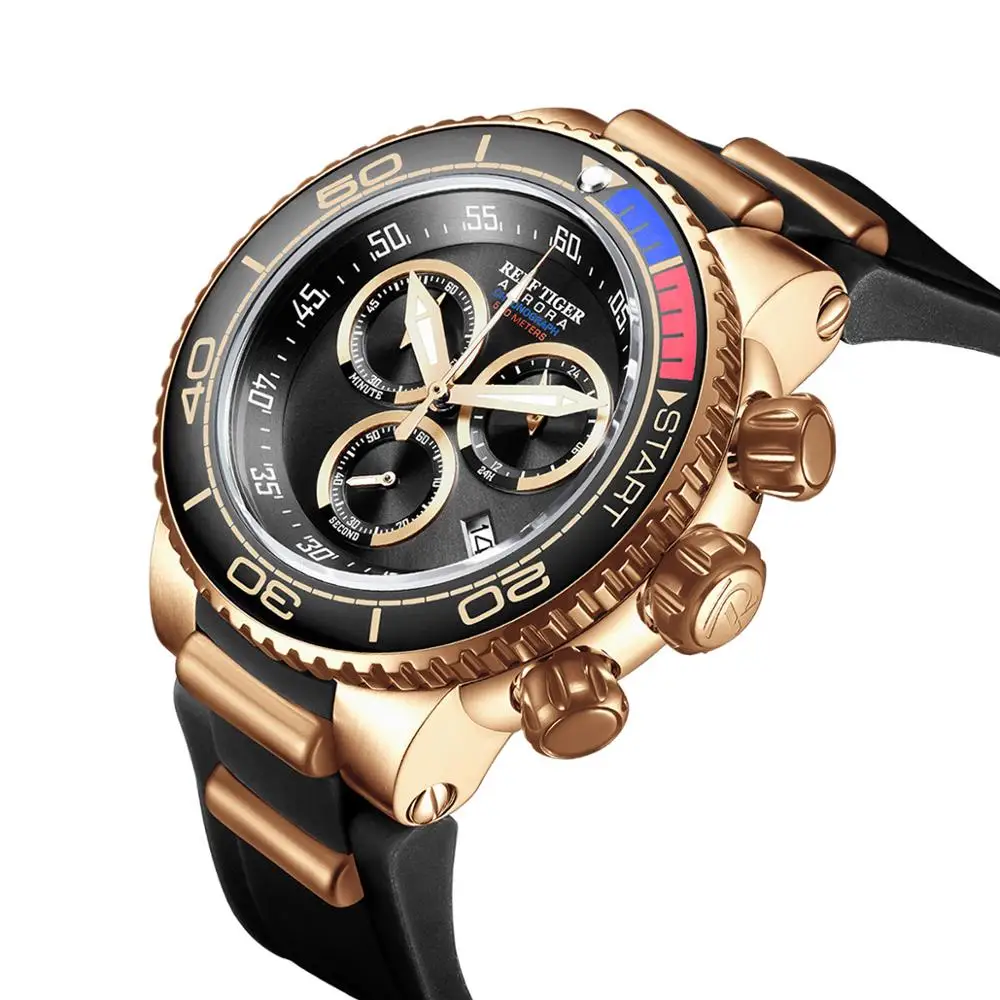 Часы наручные мужские с хронографом водонепроницаемые до 300 м|Мужские спортивные
