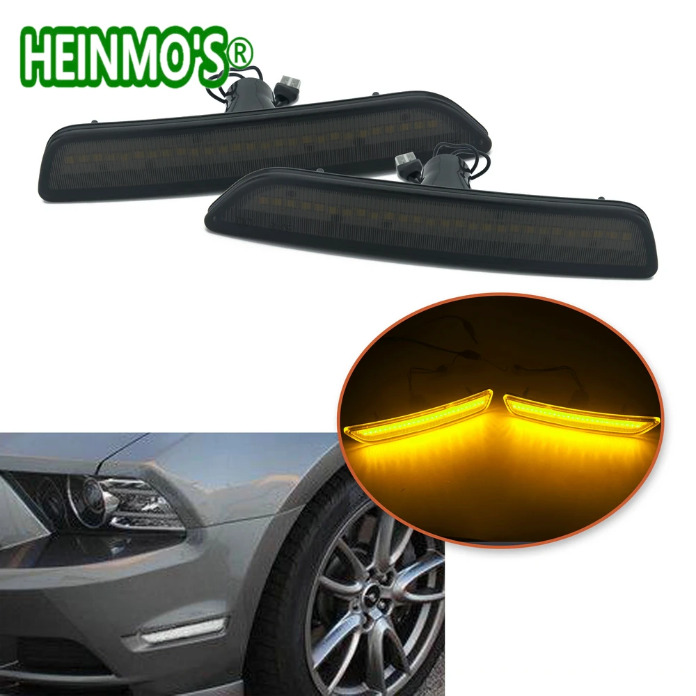 Черный/белый объектив бампер маркер лампы для Ford Mustang 2011 2012 2013 2014 передняя сторона