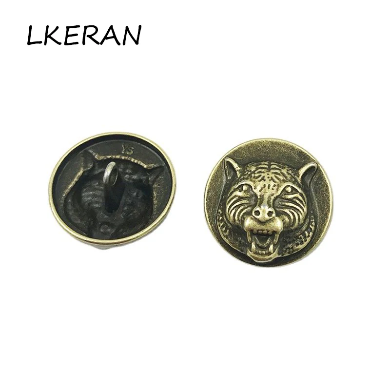 LKERAN 10 шт. 20 мм Ретро Металл Лев швейные пуговицы для пальто рубашка верхняя одежда
