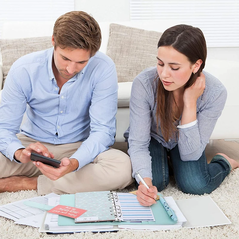 

Budget Cash Envelope System A6 PU Leather Binder Set for Planning Notepad