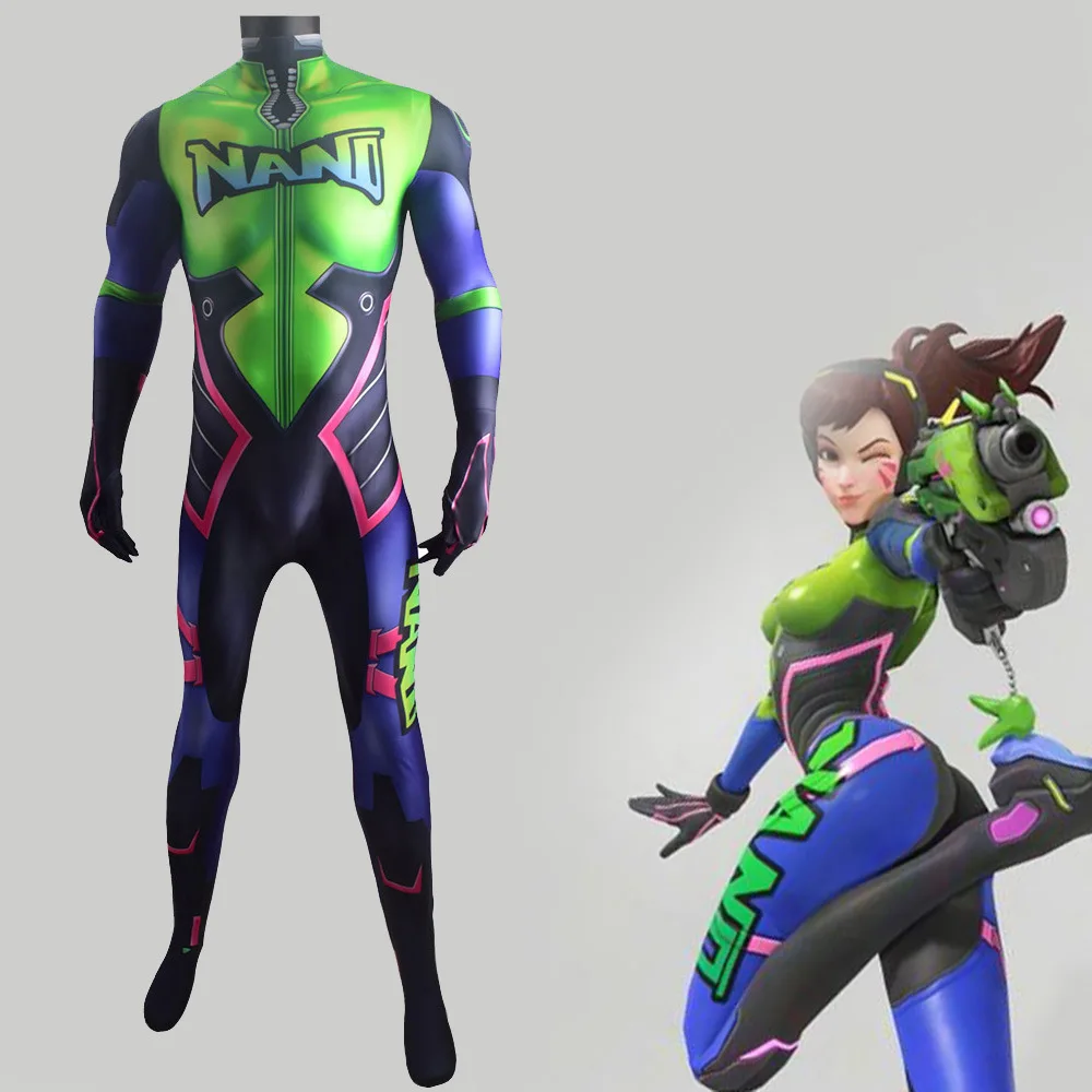 Женский костюм для косплея Nano Cola D.Va Skin супергероя Zentai взрослых и детей |