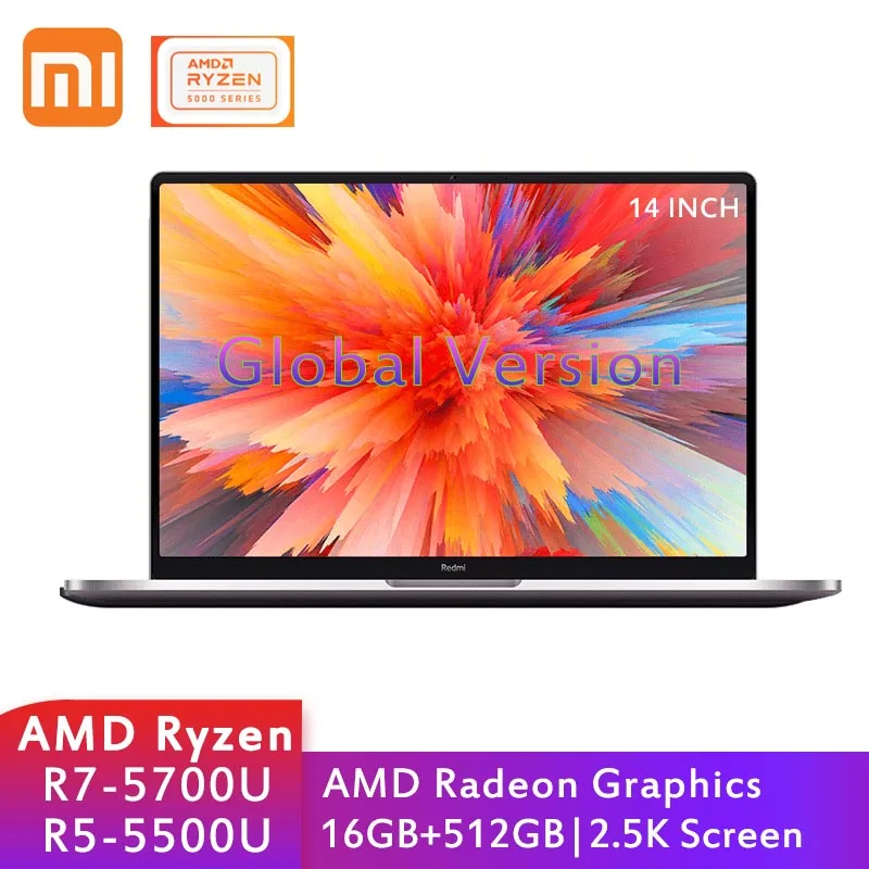 Ноутбук Xiaomi RedmiBook 14 Pro 2 5 K дюймовый AMD Ryzen 7 5700U/ 5500U тонкий ноутбук с 16 Гб DDR4 512 SSD