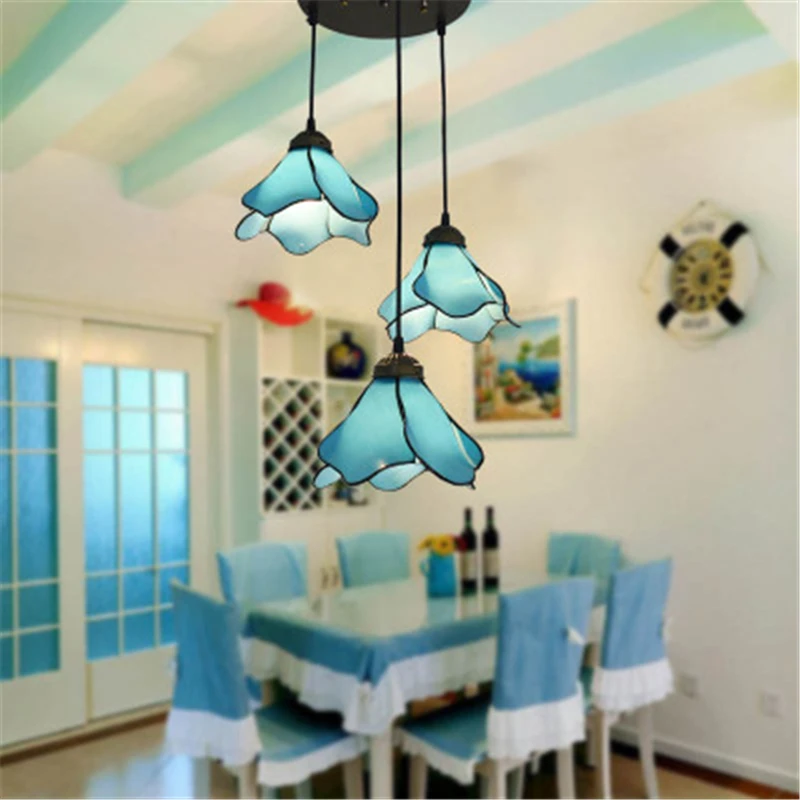 

European Style Lobby Restaurant Balcony Porch Lamp Bar Light Coffee Shop Lamp Bakery Light Lotus Creative Glass Chandelier Metal