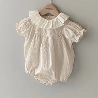 summer infant newborn baby girl cute clothes princess bodysuit toddler girls solid fashion puff sleeve jumpsuit clothing