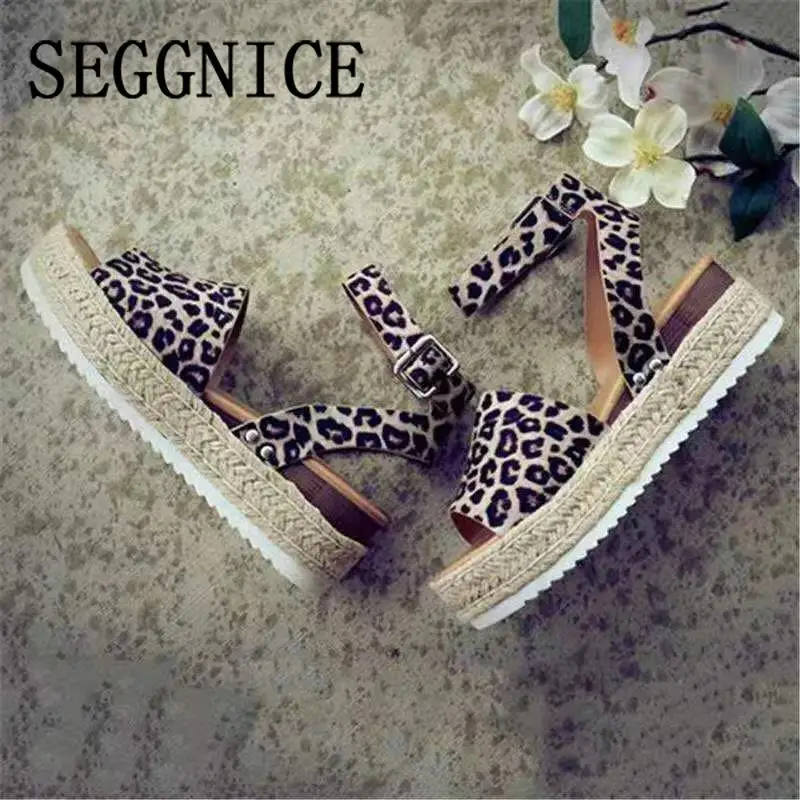 

Plus Size 2019 Wedges Women Sandals Summer Wedge Heels Shoes Platform Flats Shoes Women's Casual Sandals Zapatos De Mujer