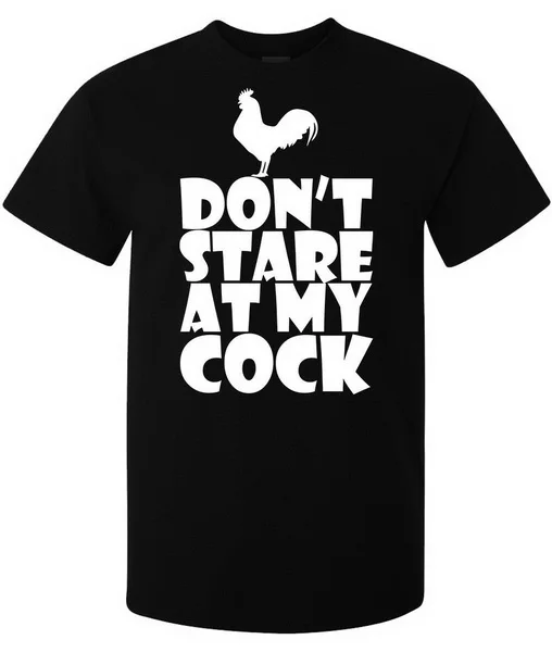 Не смотрите на мой петух Забавный черная графическая Мужская футболка черный топ
