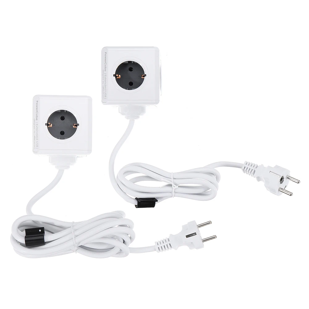 Разъем питания EU Plug Magic Cube Smart power Strip дорожный Расширенный адаптер 2 USB 5 В 2.1A порты 4 розетки 150/300 см кабель