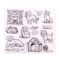 pet cats dogs transparent clear silicone stamp seal diy scrapbook rubber stamping coloring embossing diary decoration reusable