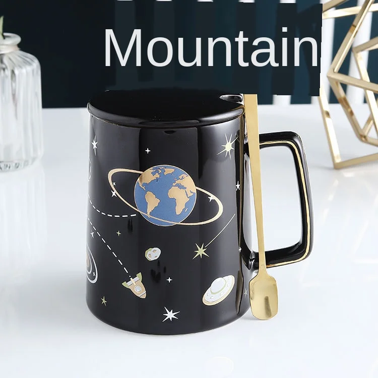 Романтическая кружка молочного пути с вышитыми лентами ручкой крышкой ложкой