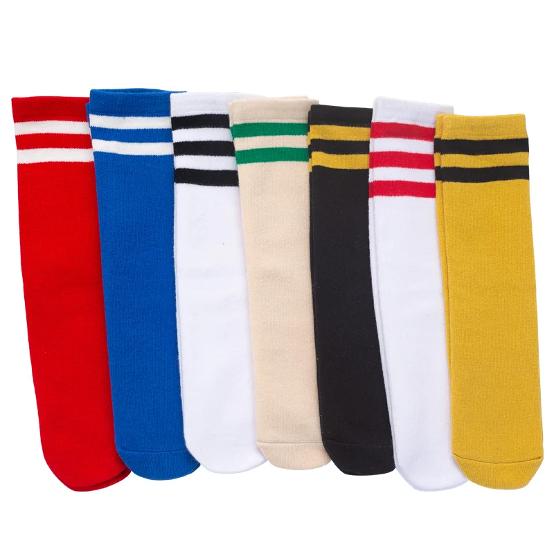 Детские хлопковые гольфы для мальчиков и девочек 4-6 лет черные белые однотонные