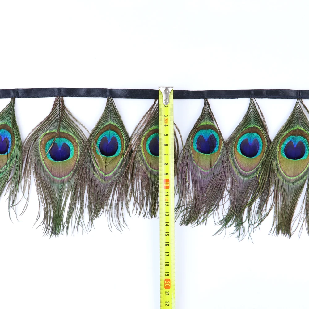 

1 Meter Natural Big Eye Peacock Feathers Trimming Ribbon 4-6 inches for DIY Craft Clothing Decorative Accessory Wholesale Plume