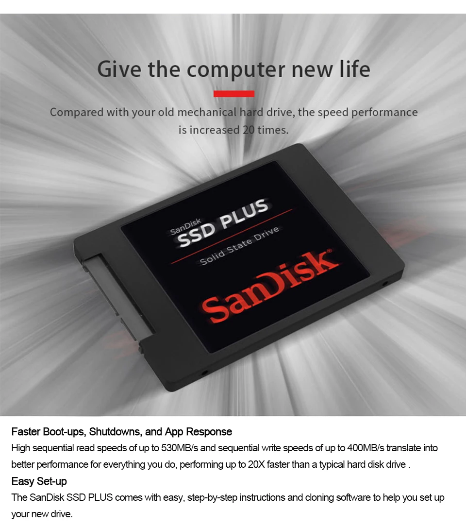 Sandisk HDD SSD PLUS 120 GB 240 GB 480 GB 535MBS Внутренний твердотельный диск SATA 3,0(6 ГБ/сек.) для настольного ПК ноутбука