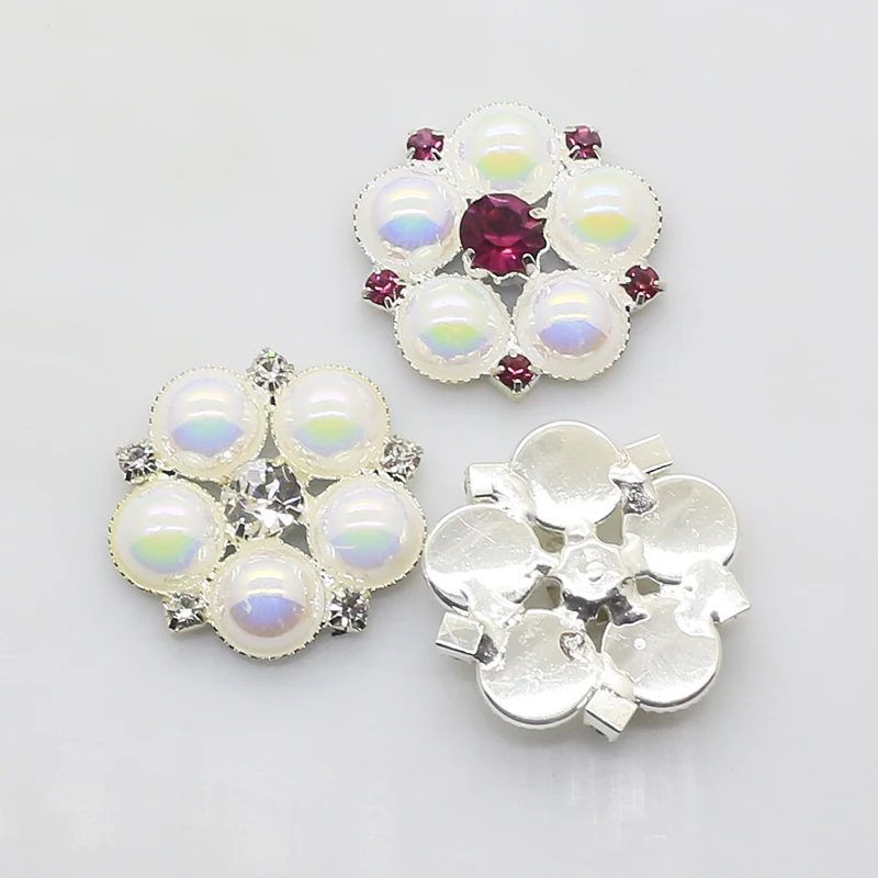 10 шт./lot24MM цветная пуговица с хрусталем и жемчужиной тесьма швейная декоративная