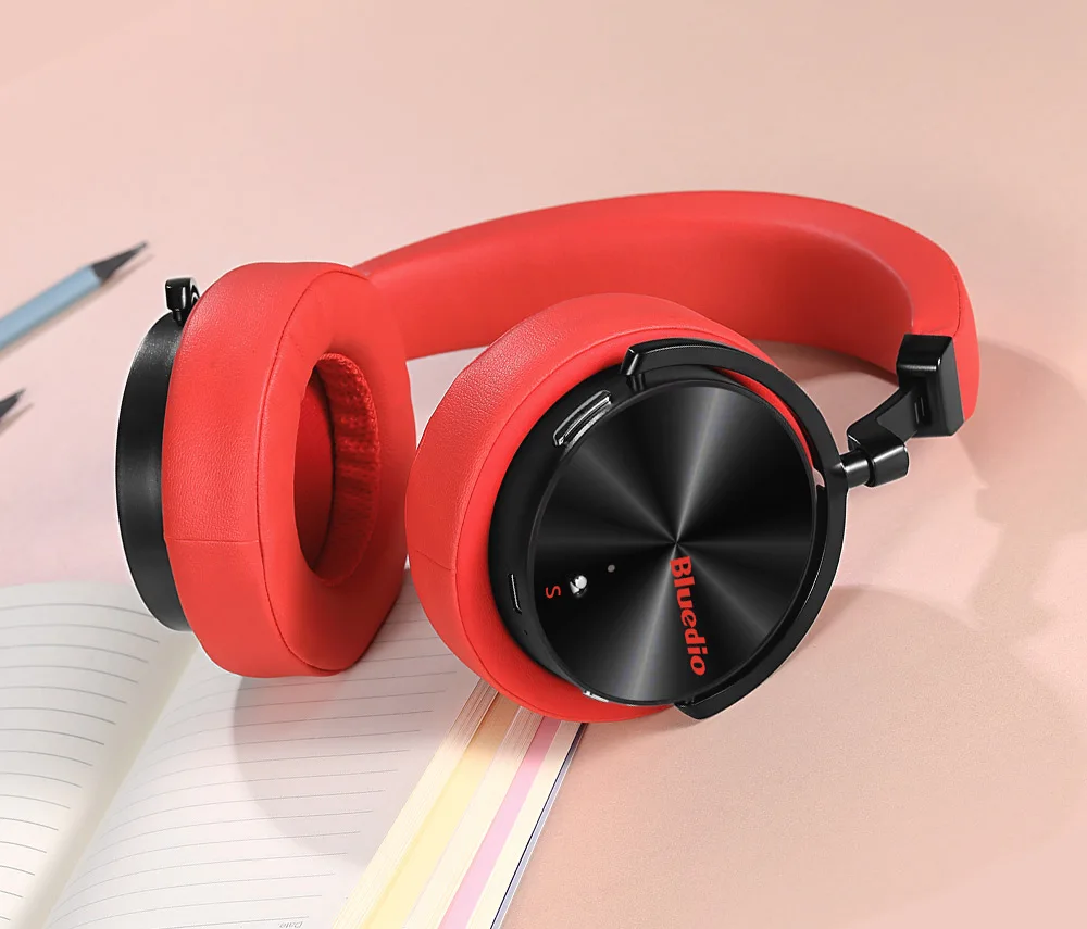 Bluedio T5S Беспроводные наушники с шумоподавлением, портативная гарнитура с микрофоном для телефонов и музыки