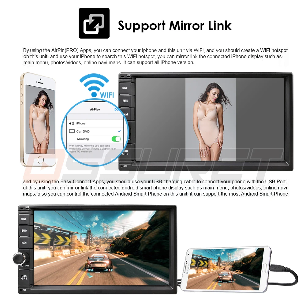 Wi Fi/4G Quad core 2 din 7 дюймов android 10 Универсальный Автомобильный плеер juke qashqai almera x trail