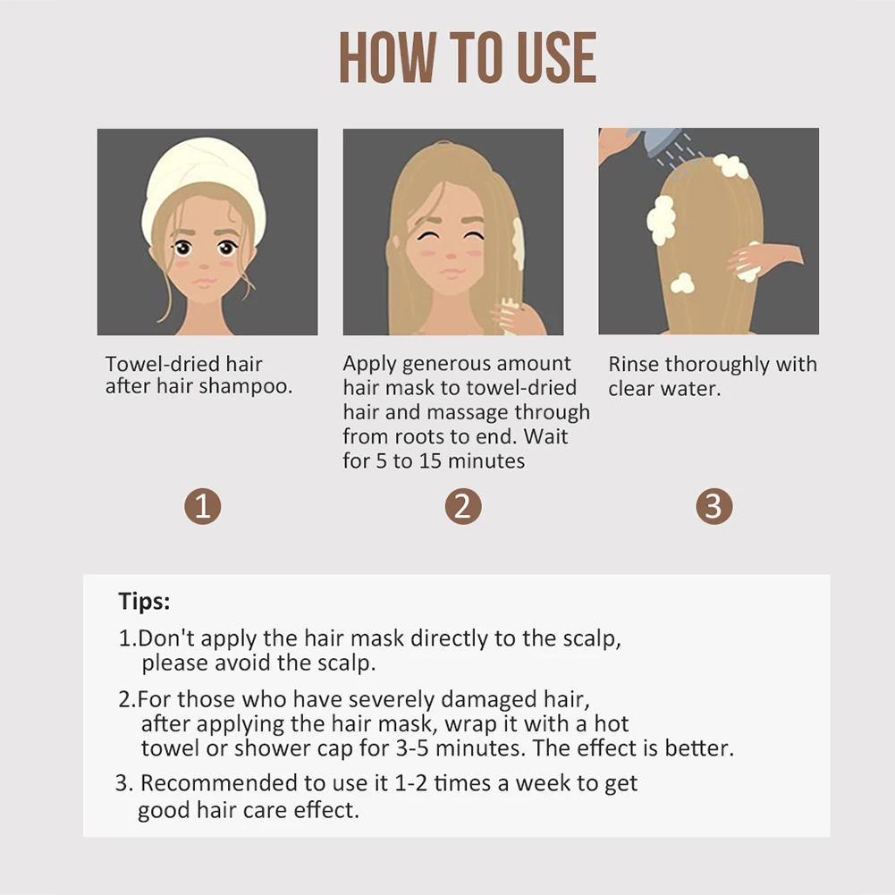 

50ml Coconut Oil Hair Mask Repairs Damage Restore Soft All Hair Types Keratin Hair & Scalp Hair Treatment
