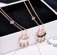 hot sell women fashion new goddess luxury gold color necklace luxe jewelry stainless steel