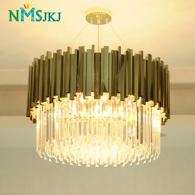 Новая роскошная хрустальная люстра современная лампа для гостиной/столовой