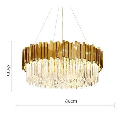led g9 Нордик Нержавеющие Стали Хрустальные Круглые Светодиодные Лампы.Светодиодные Светильники Люстры Подвесные.Светильники Подвесные Светильники.Светильник Подвесной Светильник. Для Столовой,Фойе и Спальни - Цвет корпуса: Dia80cm